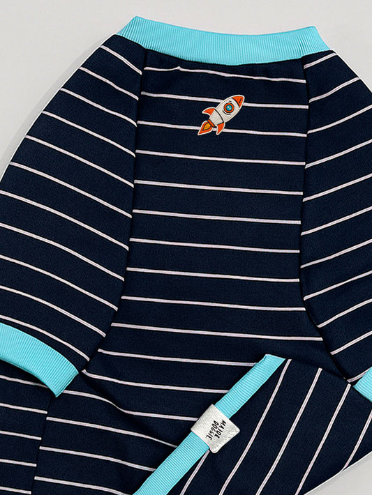 Basic MD 🚀 | Aqua & Dark Stripes | Basic Tee