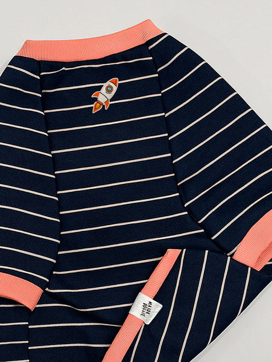 Basic MD 🚀 | Peach & Dark Stripes | Basic Tee