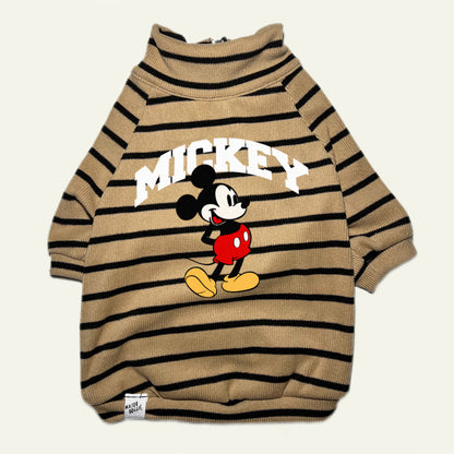 Mickey 🐭 | Half-Zip Sweater Striped Cappuccino